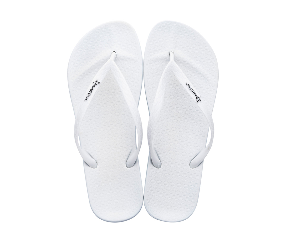 Top view of a pair of white Ipanema Ana Colors Flip Flops.